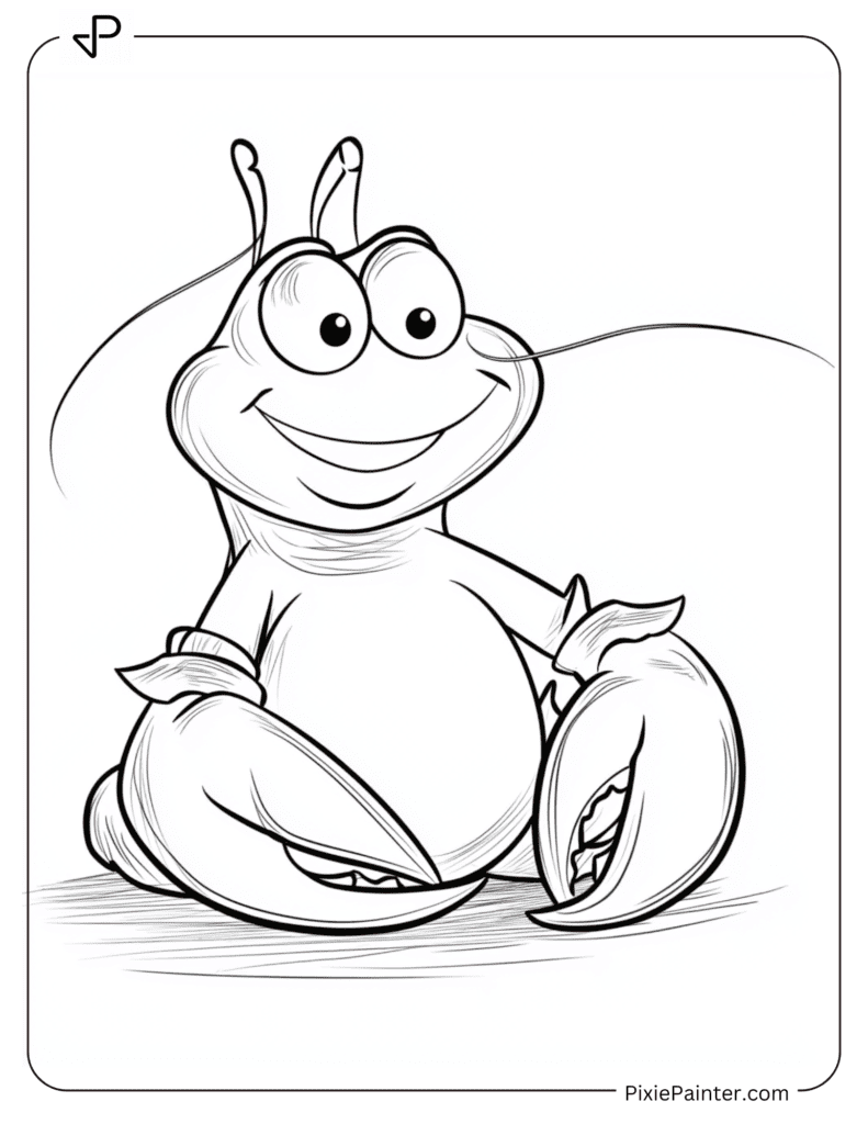 A Chubby and Smiling Lobster Cartoon