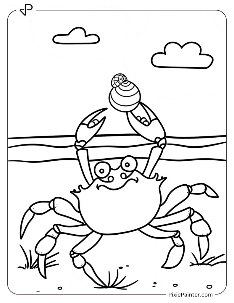 Crab Holding a Sea Shell