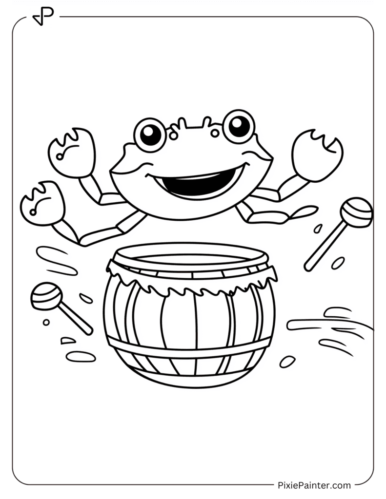 Crab Playing Drums