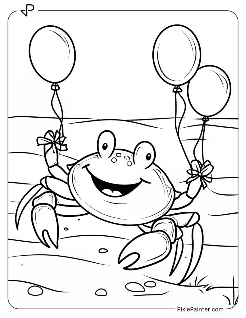 Crab Playing with Balloons