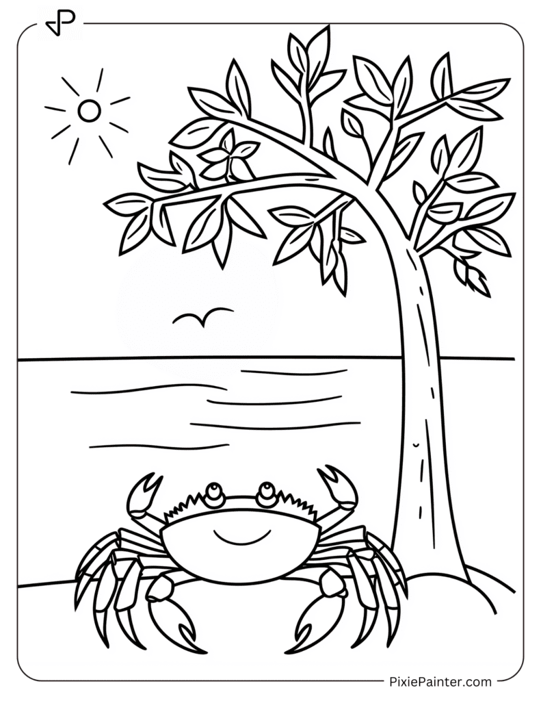 Crab Resting Under a Tree