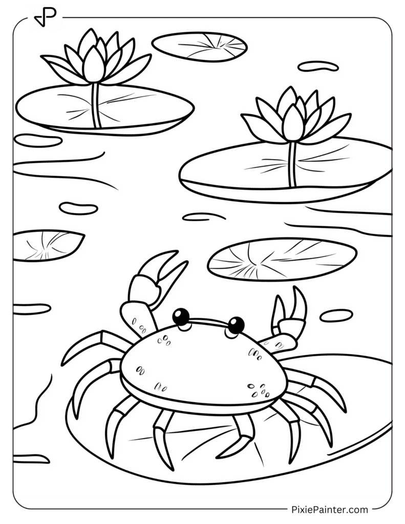 Crab in a Lilly Pond