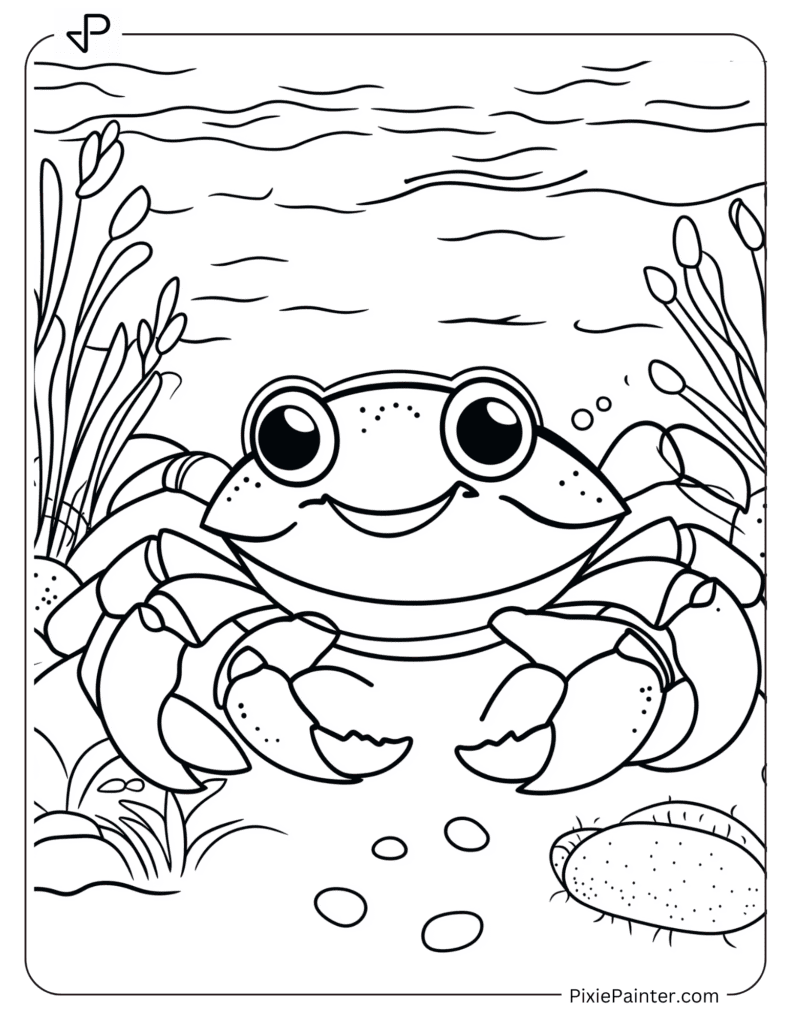 Happy Crab Under Water