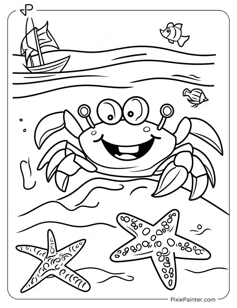 Smiling Crab With Starfish