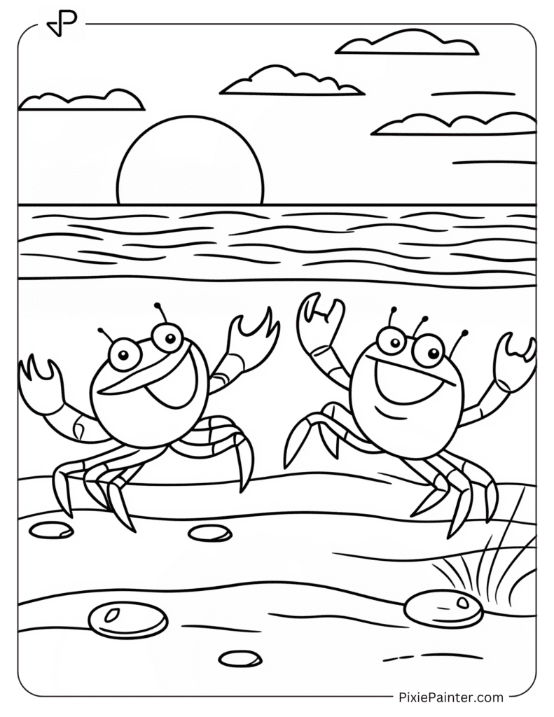 Two Happy Crabs Dancing