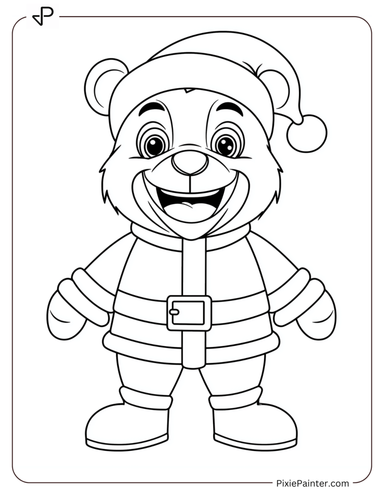 1. Cute Bear Dressed As Santa Claus