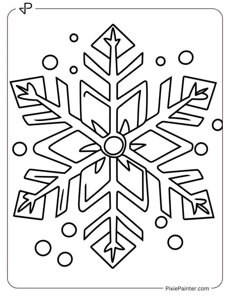 1. Simple Realistic Snowflake Coloring pages