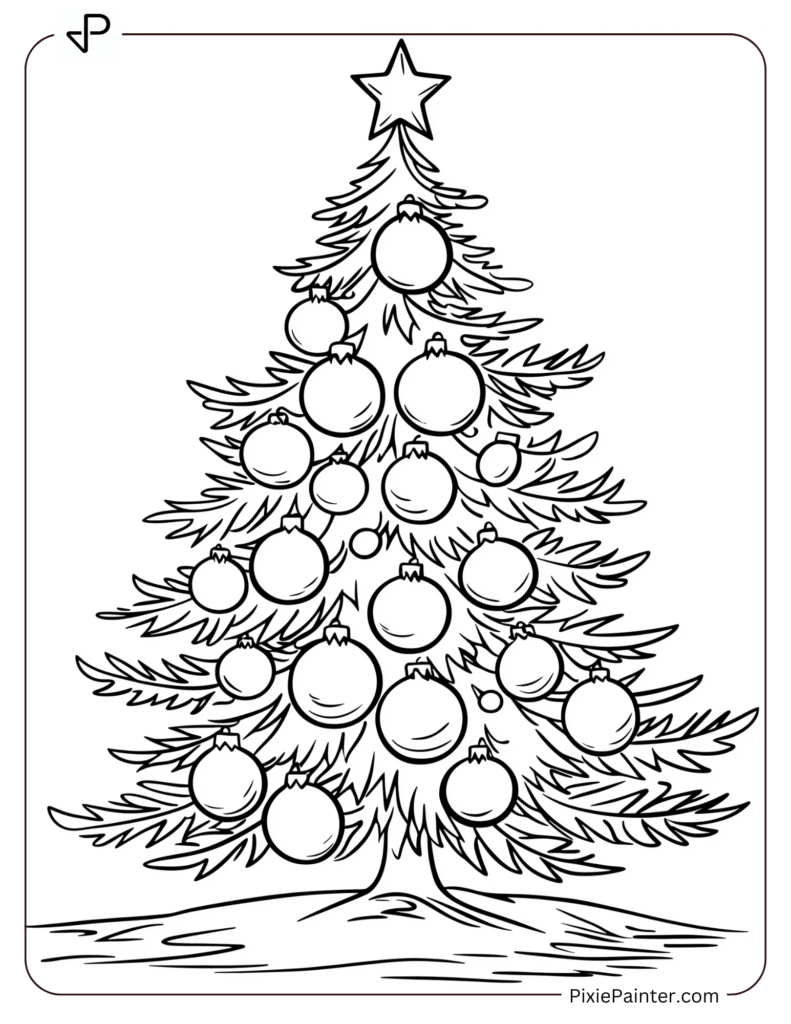 Small Christmas tree with round baubles