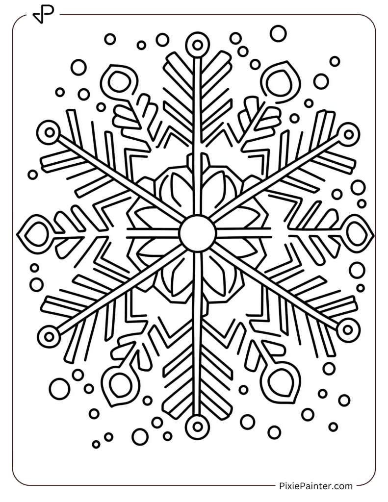 10. Shimmering Flake Snowflake Coloring pages