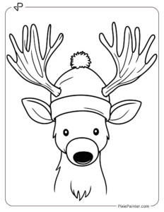 A cartoon-style moose hat with tiny antlers