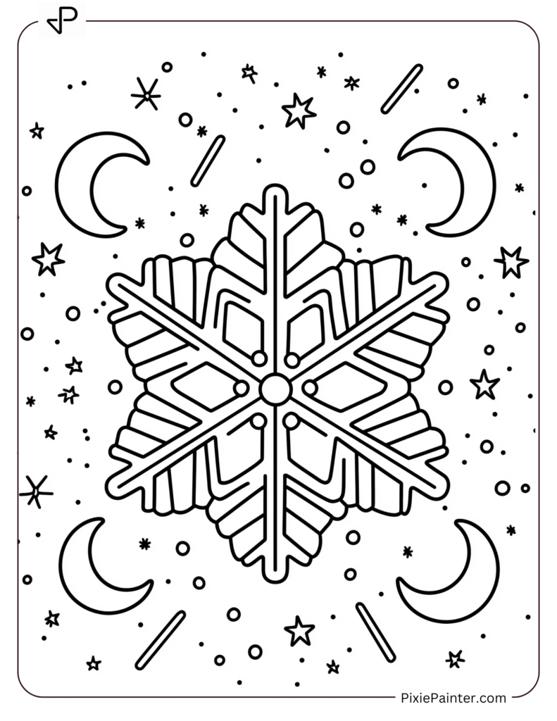 11. Snow Star Snowflake Coloring pages