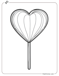 A heart-shaped lollipop on a stick