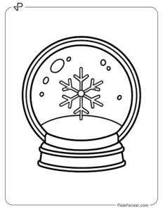 A snow globe with a snowflake inside