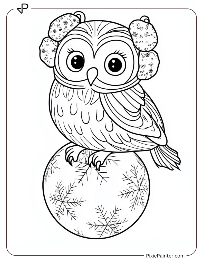 15. Owl Sitting on a Christmas Ornament