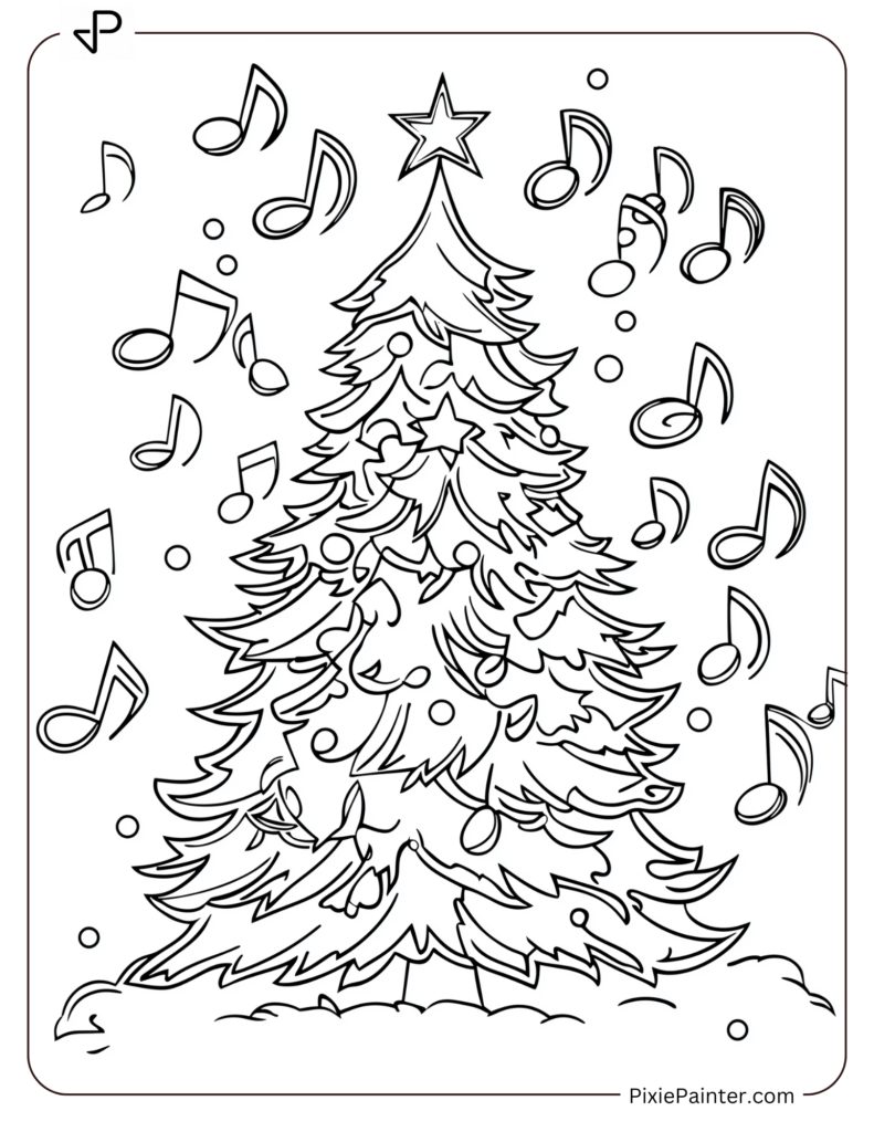 17. Christmas Tree With Musical Notes