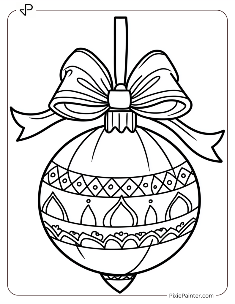 An ornament-shaped present with a delicate bow