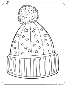 A child’s winter hat with small stars as embellishments