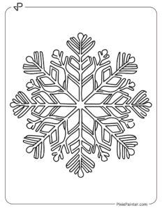 A hand-drawn snowflake falling gently