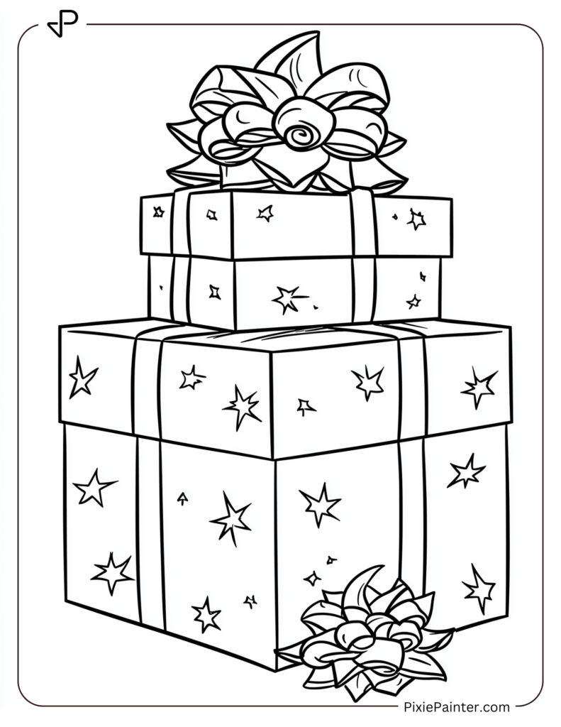 A large gift with a smaller one stacked on top