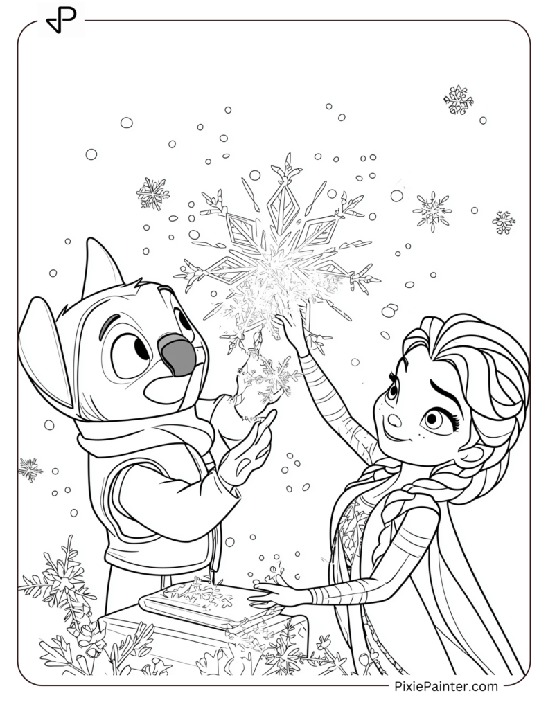 20. Elsa Showing Magic to Stitch