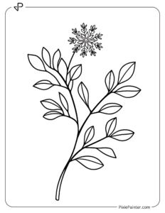  A branch with a single snowflake