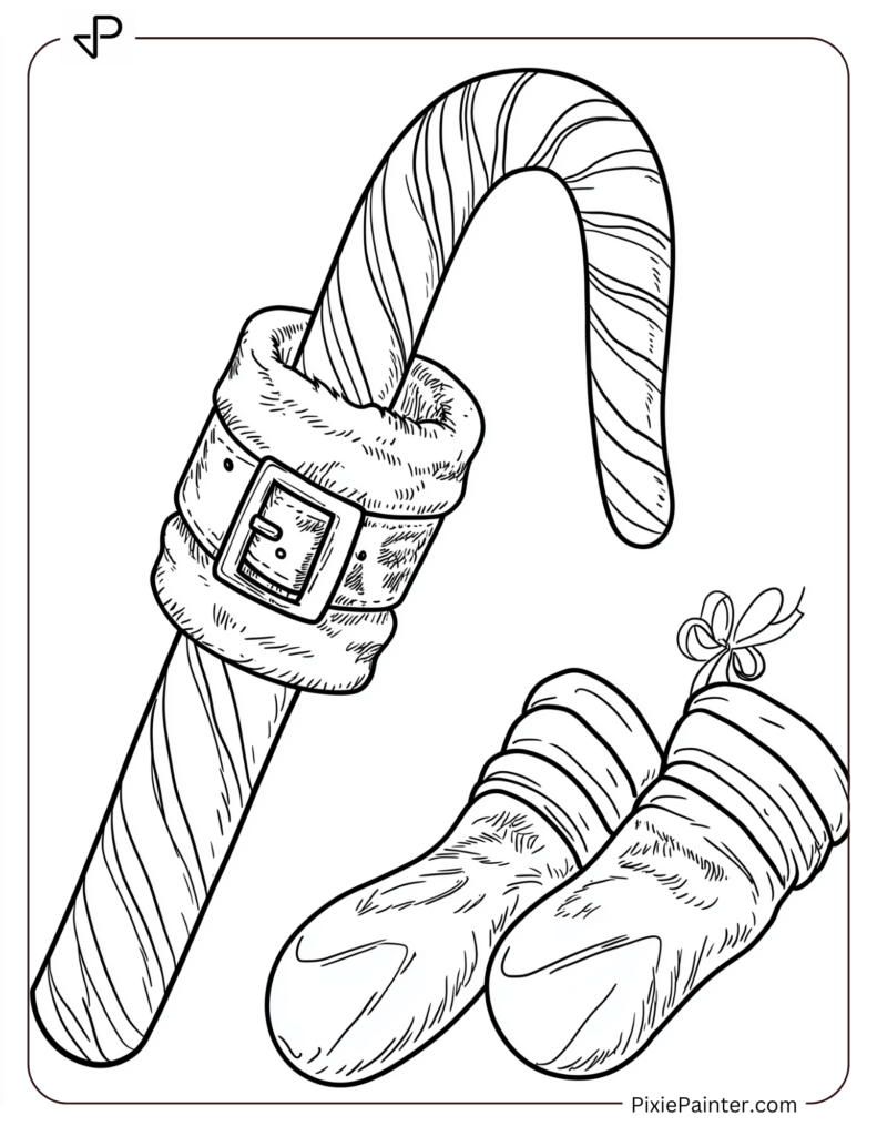 Santa's belt on a candy cane