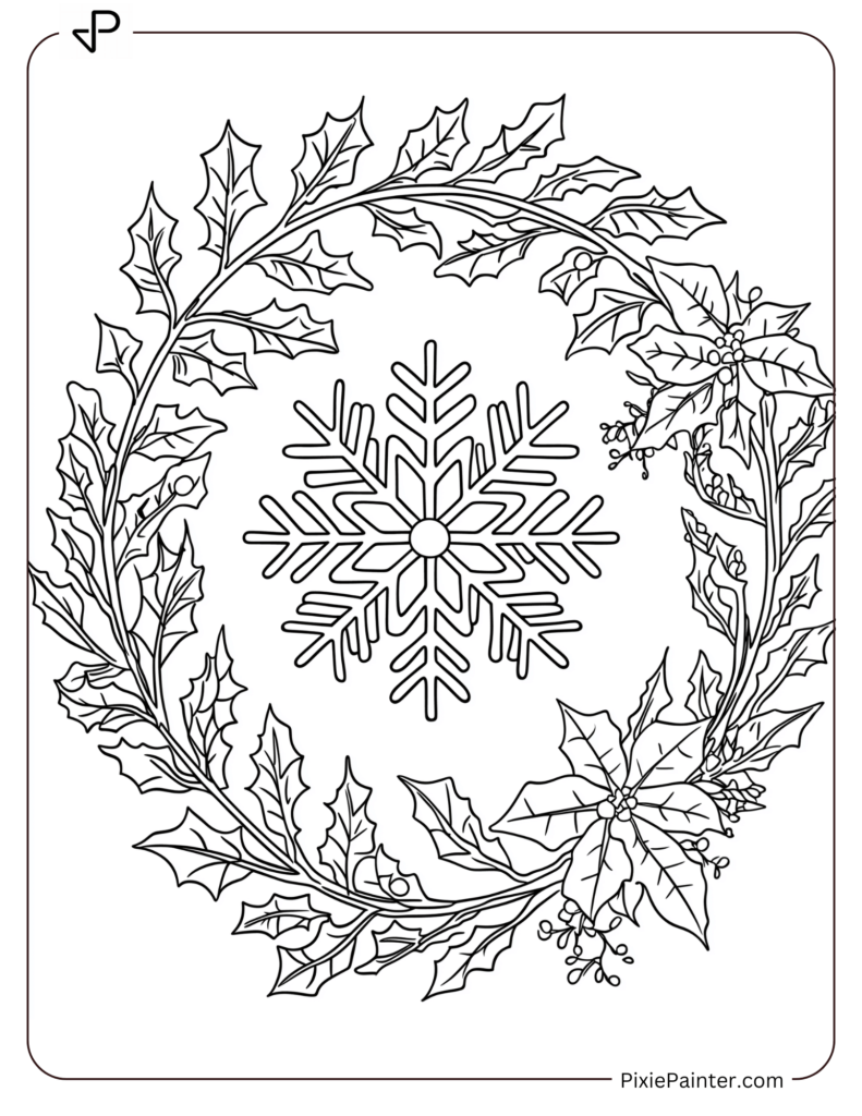 28. Snowflake Inside Christmas Wreth