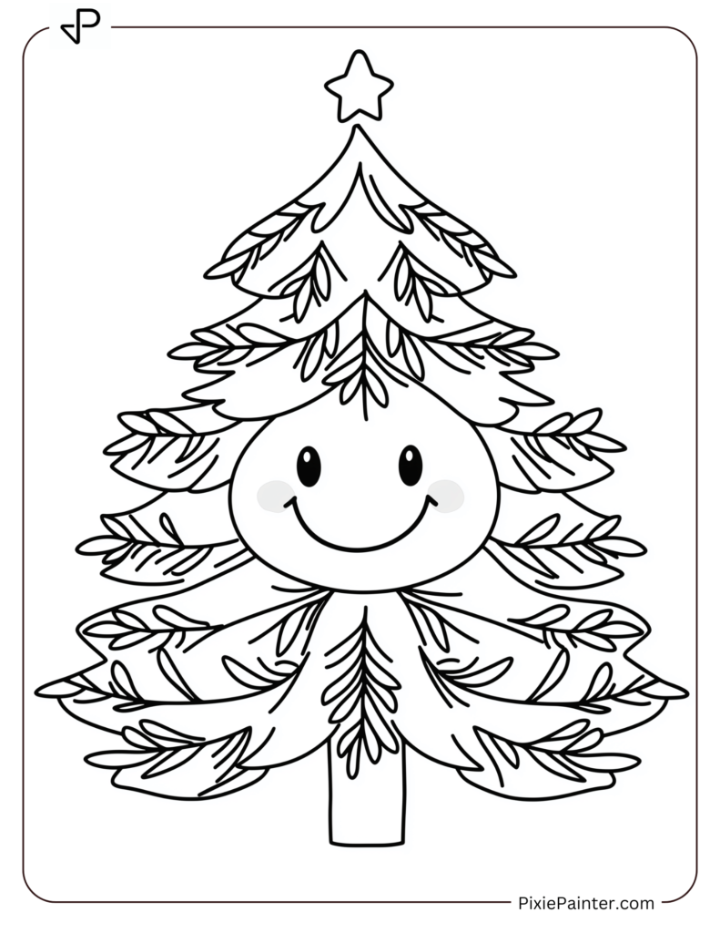 29. Christmas Tree With Smiling Branches