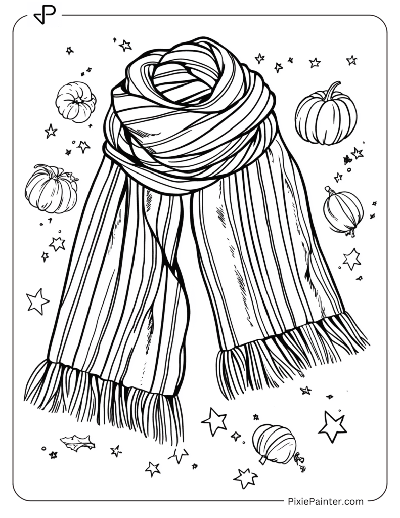 29. Cozy Scarf With Autumn Pumpkins