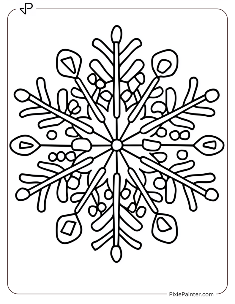 3. Capped Column Snowflake Coloring pages