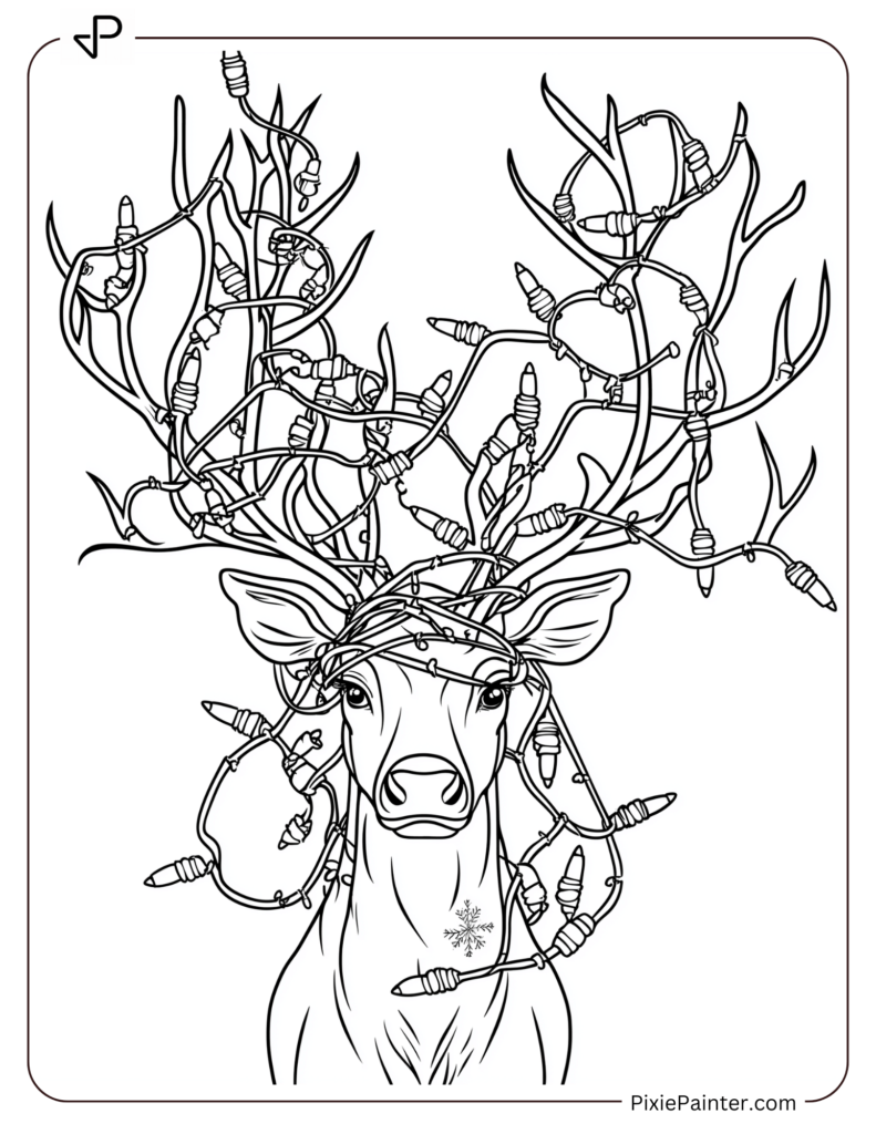 33. Reindeer with Christmas Lights on Antlers