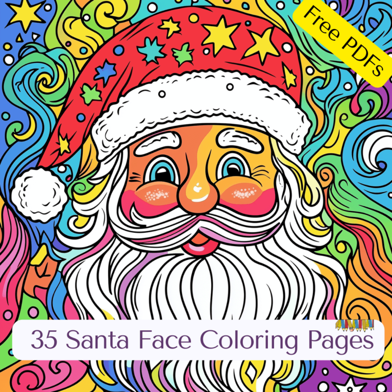 Santa Face Coloring Pages