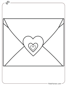 A plain envelope with a heart stamp