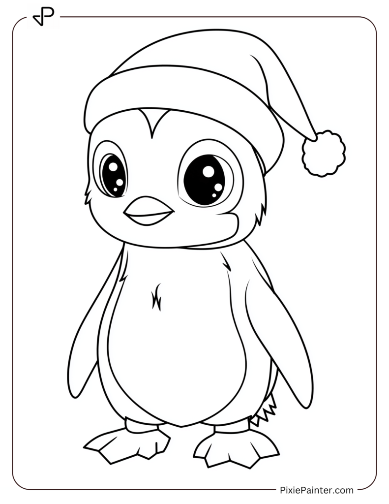 4. Adorable Penguin Wearing Santa Hat