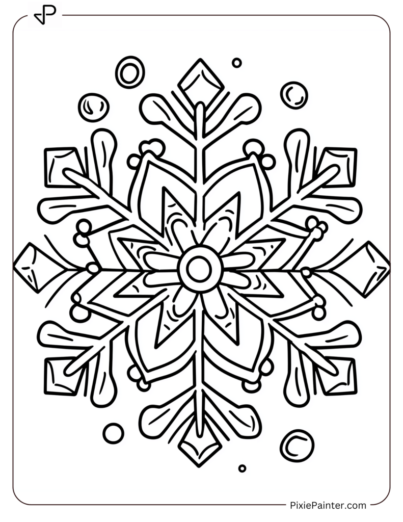 5. Crystalline Beauty of Snowflake Coloring pages