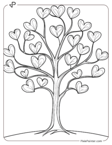 A simple tree with heart-shaped leaves