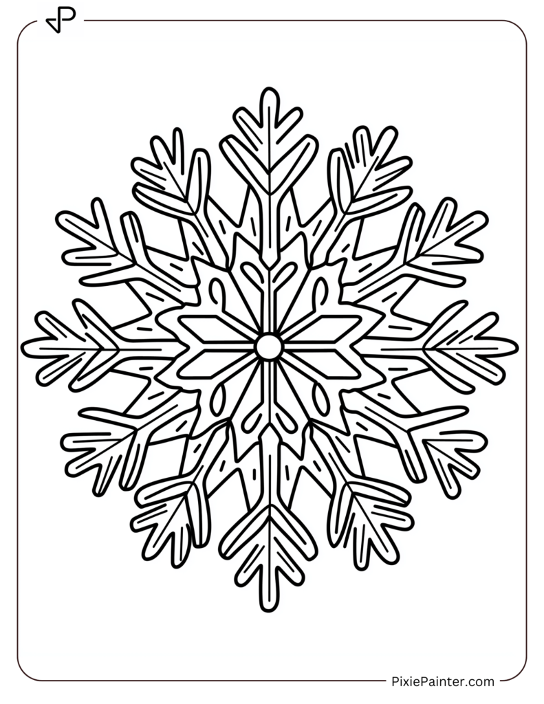 7. Starry Flake Snowflake Coloring pages