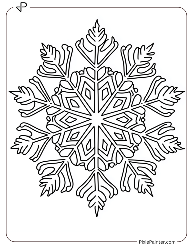 8. Frozen Bloom Snowflake Coloring pages