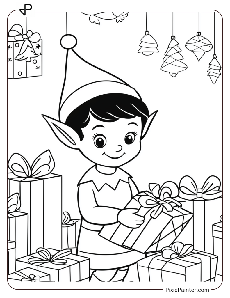 9. Elf Smiling With Christmas Gifts