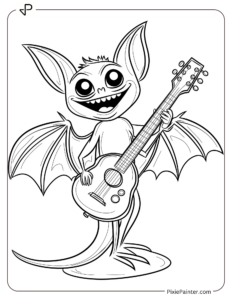 A Bat Rocking Out With a Tiny Guitar