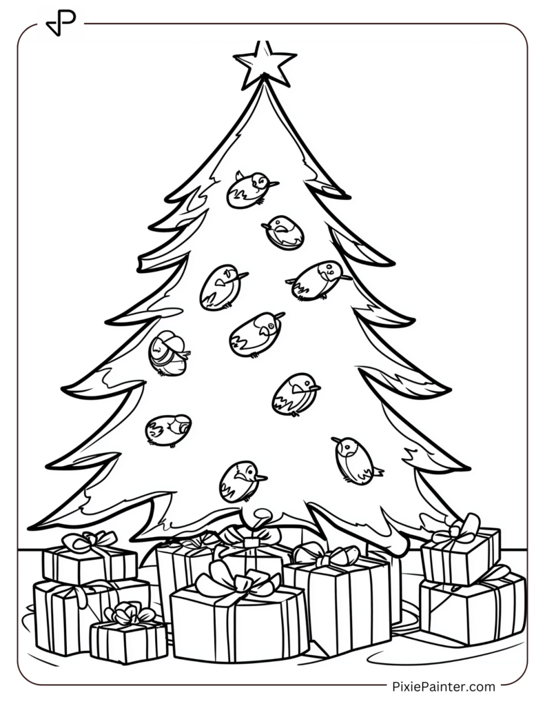 A Blank Christmas Tree Surrounded By Gifts