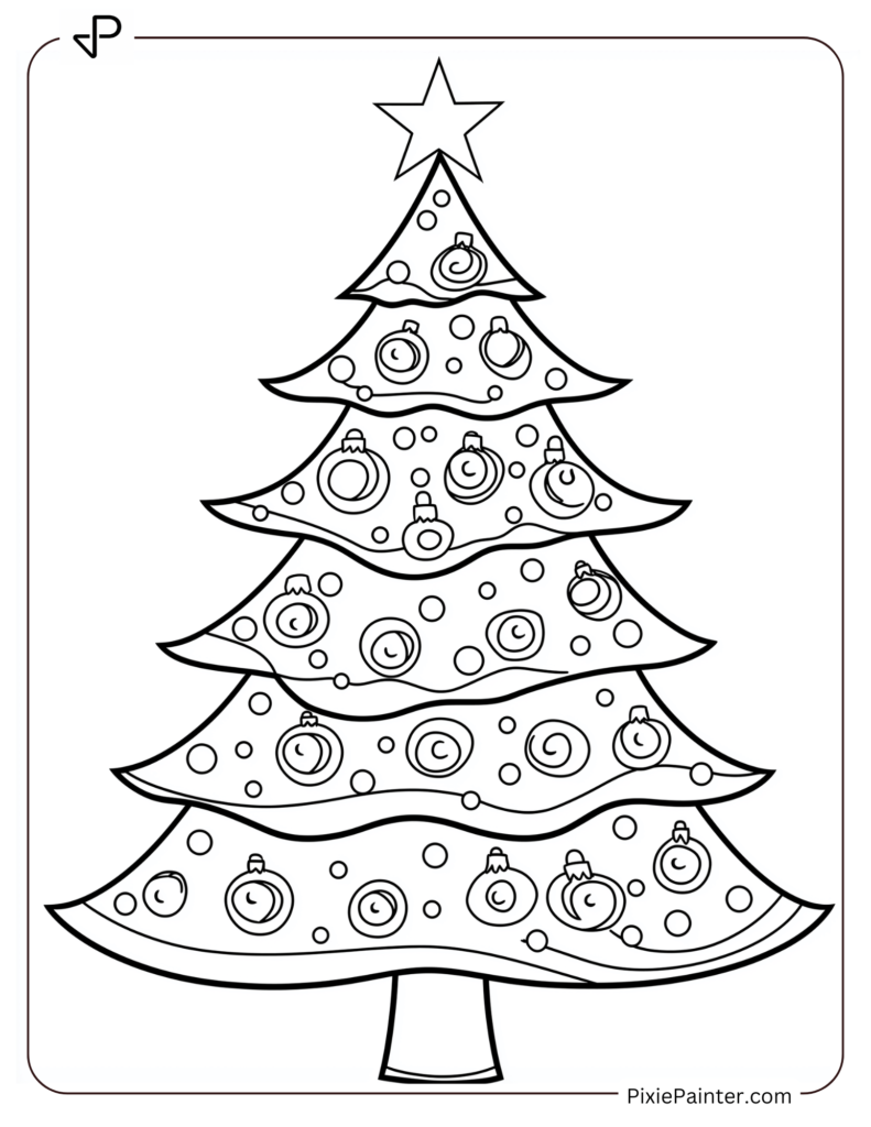 A Blank Christmas Tree With Candy Decorations