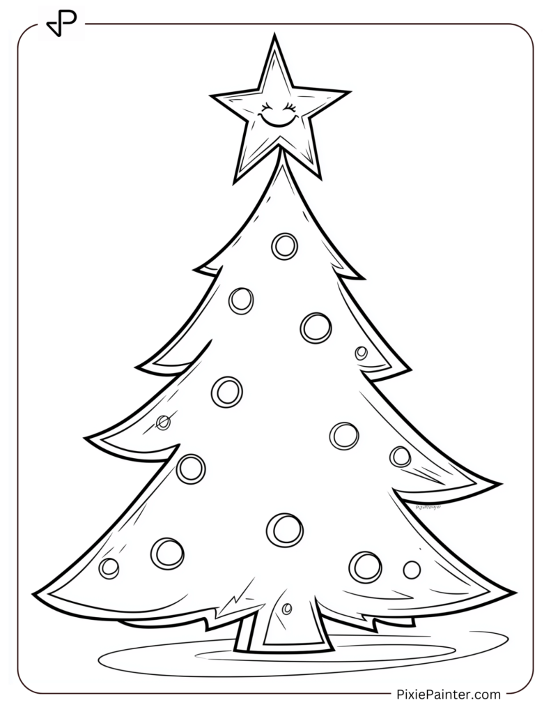 An Easy Christmas Tree With A Cute Winking Star