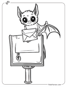 A Cute Bat Sitting on a Mail Box