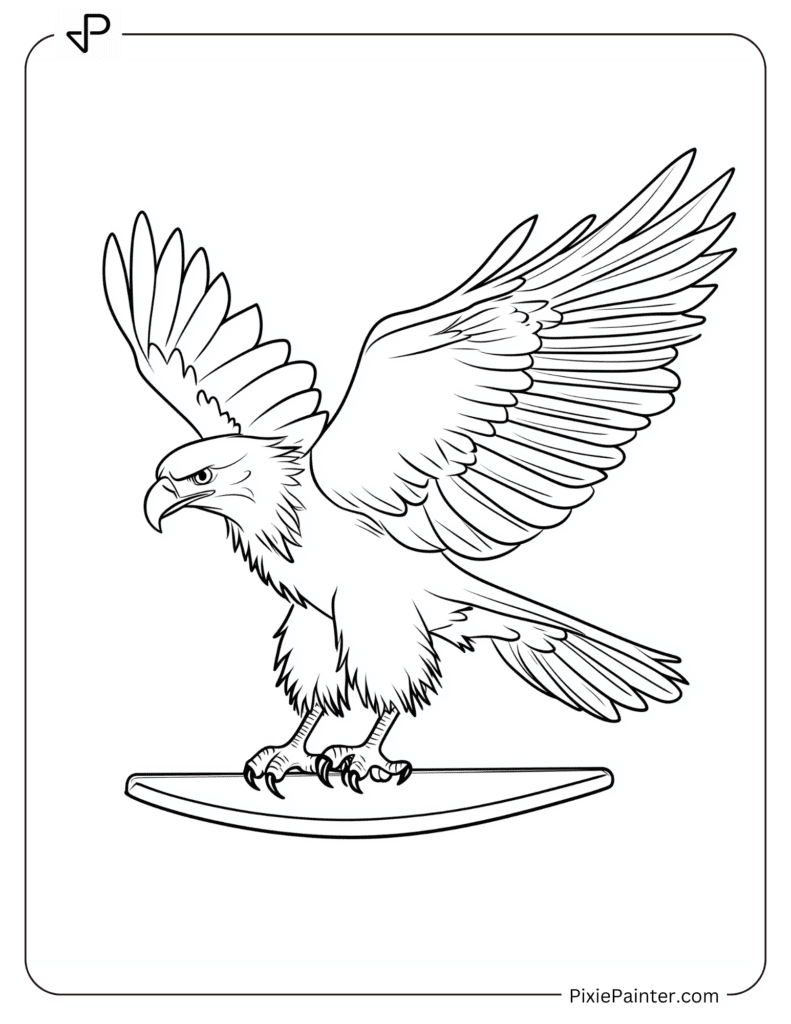 Eagle Coloring Pages of Balancing On A Rope