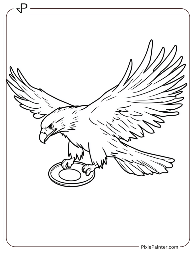 Eagle Coloring Pages of Playing With A Frisbee