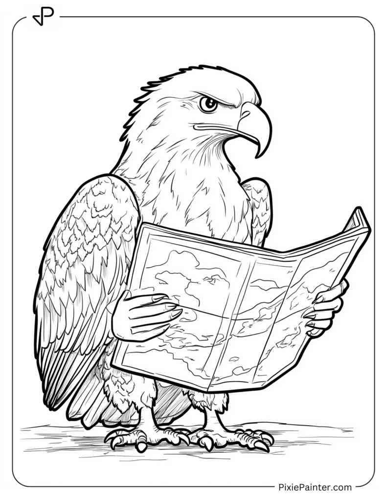 An Eagle coloring Pages of Reading A Map