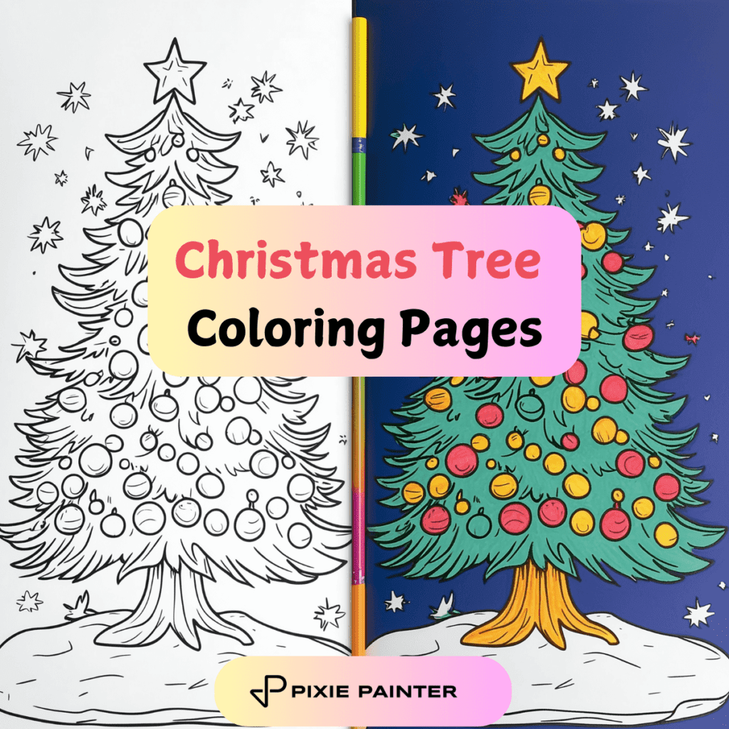 30 Christmas Tree Coloring Pages [Free PDFs] - Pixie Painter