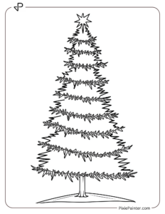 Christmas Tree With Zigzag Tinsel Decorations