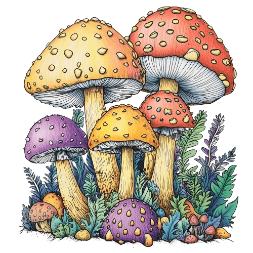 Coloring Mushroom Art